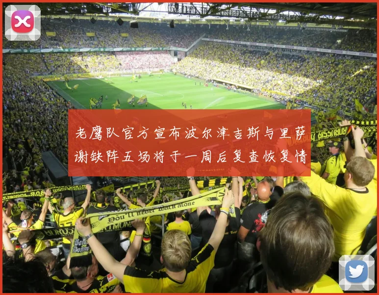 老鹰队官方宣布波尔津吉斯与里萨谢缺阵五场将于一周后复查恢复情况